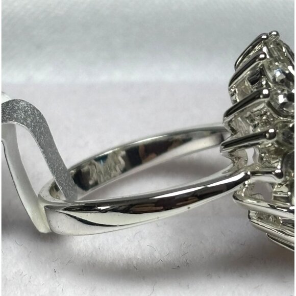 Sapphire & Diamond-Style Cluster Ring - Picture 3 of 3